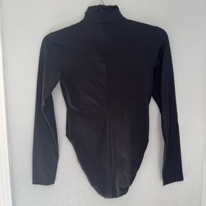 Ralph Lauren Women's Medium Black Long Sleeve Turtleneck Bodysuit Nylon Spandex